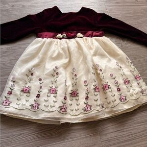 George Burgundy Velvet Dress